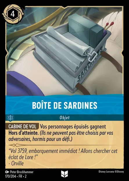 Boîte de sardines, carte Disney Lorcana CH2-170 — extension L'Ascension des Floodborn