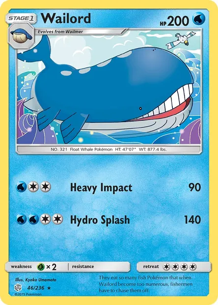 Wailord, Pokémon card CEC 46 — Cosmic Eclipse set