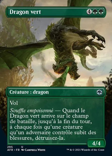 Dragon vert, carte Magic AFR 295 — extension Forgotten Realms: Aventures dans les Royaumes Oubliés