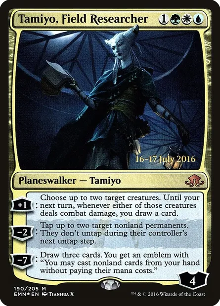 Tamiyo, chercheuse sur le terrain, carte Magic PEMN 190s — extension Eldritch Moon Promos