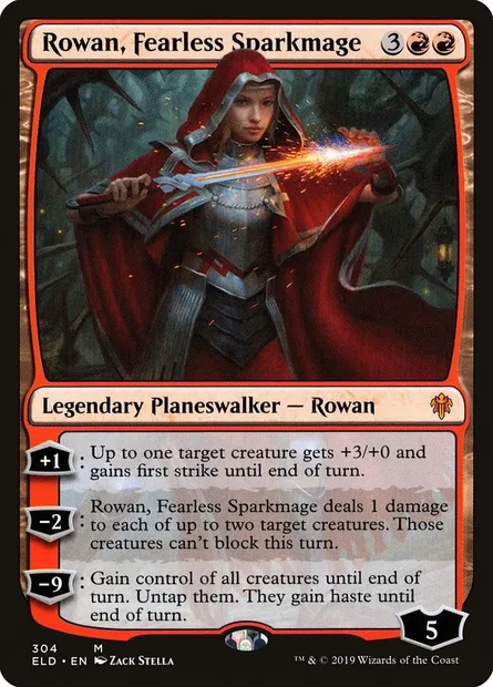 Rowan, Fearless Sparkmage, Magic card ELD 304 — Throne of Eldraine set