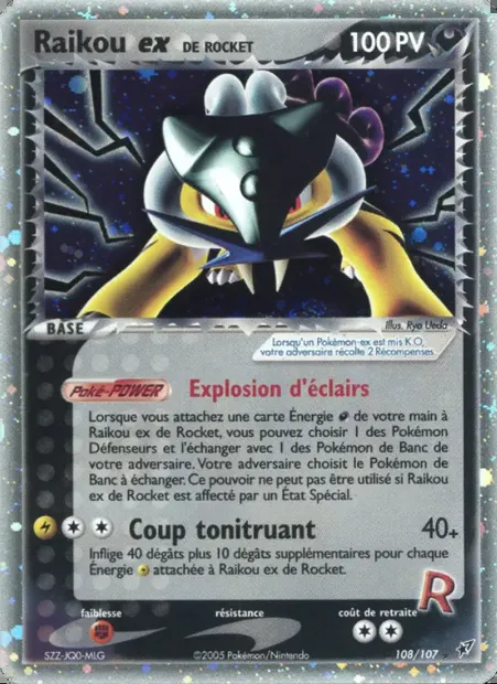 Raikou ex de Rocket, carte Pokémon DX 108 — extension EX Deoxys