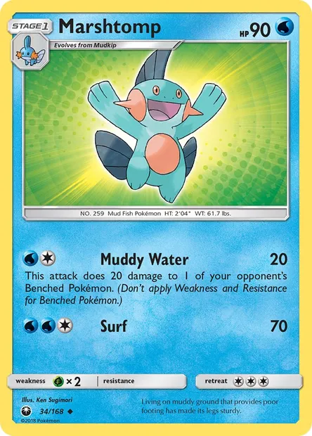 Marshtomp, Pokémon card CES 34 — Celestial Storm set