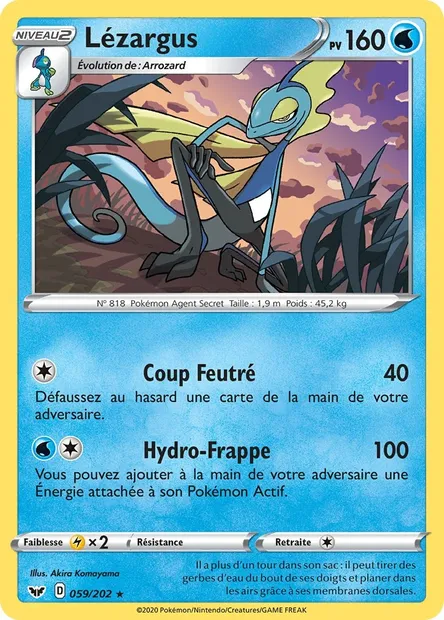 Lézargus, carte Pokémon SSH 59 — extension Épée et Bouclier