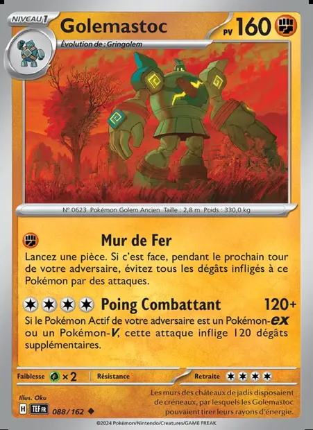 Golemastoc, carte Pokémon TEF 088 — extension Forces Temporelles