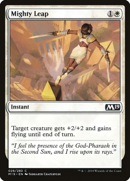 Mighty Leap, Magic card M19 28 — Core Set 2019 set