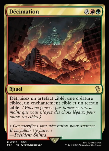 Décimation, carte Magic FIC 323 — extension Final Fantasy Commander