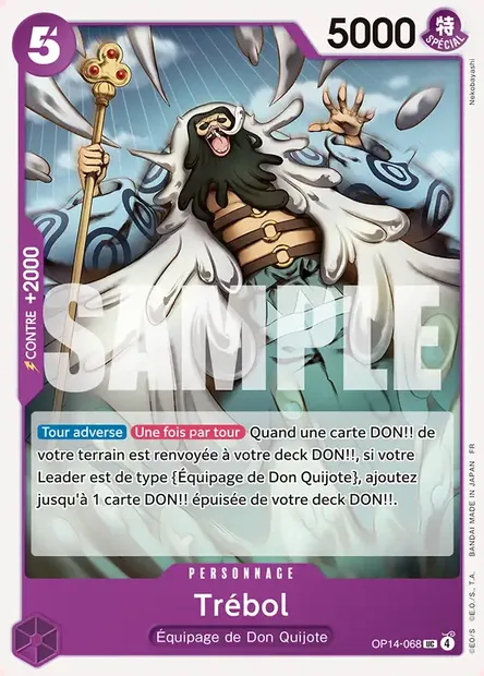 Trébol, carte One Piece OP14-068 — extension LES SEPT DE LA MER D'AZUR