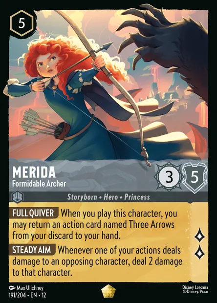 Merida - Formidable Archer, Disney Lorcana card CH12-191 — Wilds Unknown set
