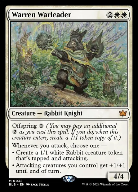 Warren Warleader, Magic card PBLB 38p — Bloomburrow Promos set
