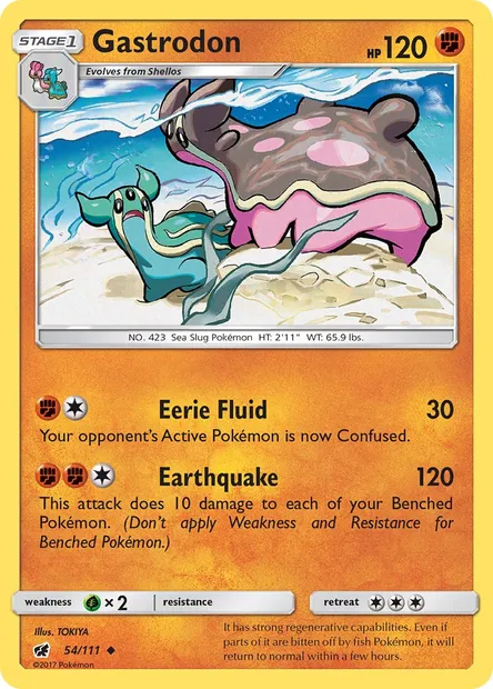 Gastrodon, Pokémon card CIN 54 — Crimson Invasion set