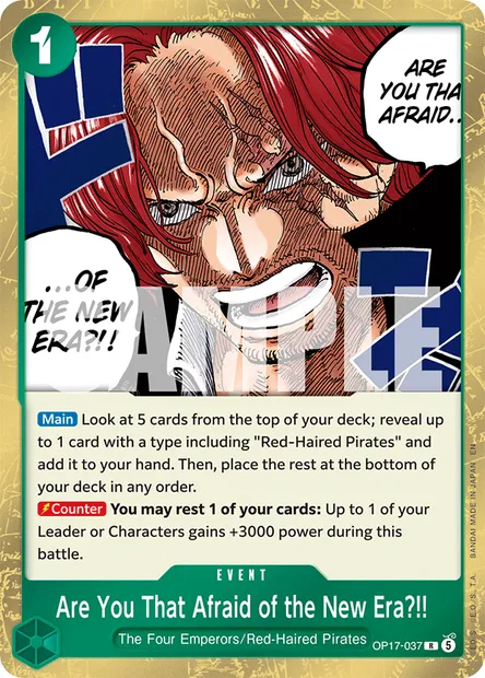 Are You That Afraid of the New Era?!!, One Piece card OP17-037 — THE WORLD’S STRONGEST WARRIORS set