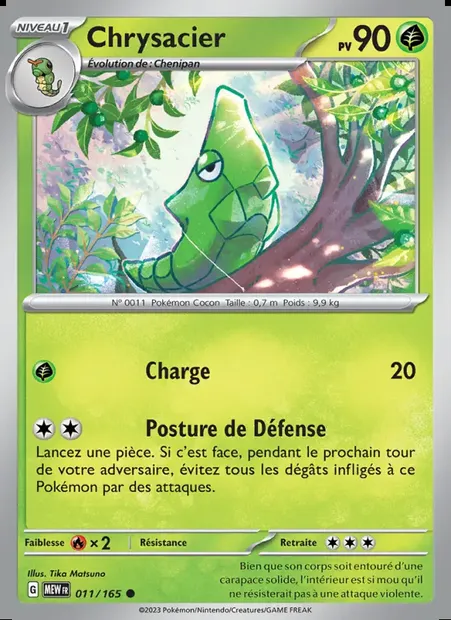 Chrysacier, carte Pokémon MEW 011 — extension 151