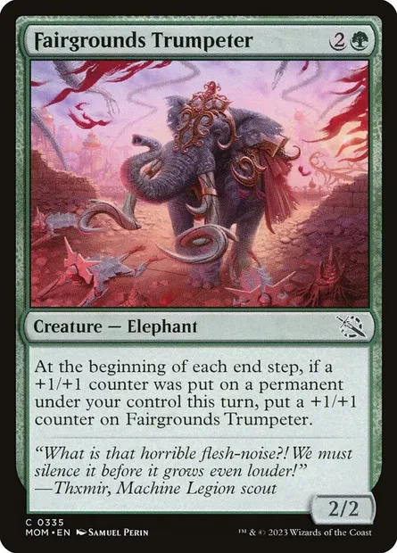 Fairgrounds Trumpeter, Magic card MOM 335 — March of the Machine set