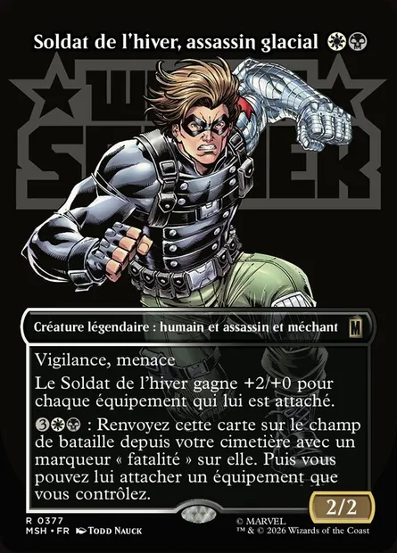 Soldat de l'hiver, assassin glacial, carte Magic MSH 377 — extension Marvel Super Heroes