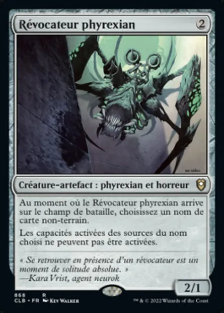 Révocateur phyrexian, carte Magic CLB 868 — extension Commander Légendes : la bataille de la Porte de Baldur