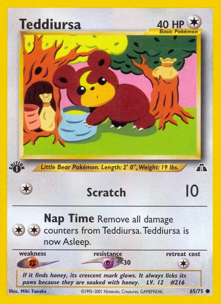Teddiursa, Pokémon card ND 65 — Neo Discovery set