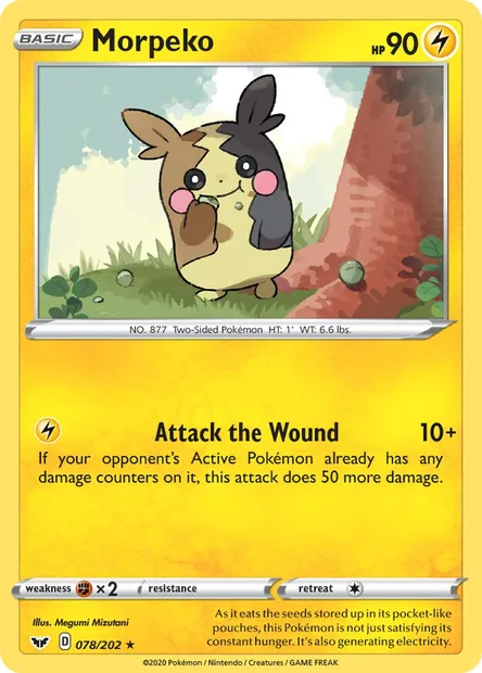 Morpeko, Pokémon card SSH 78 — Sword & Shield set