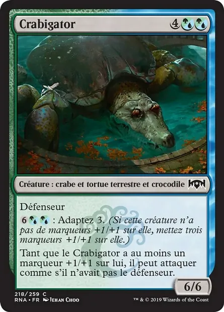 Crabigator, carte Magic RNA 218 — extension L'allégeance de Ravnica