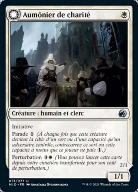 Aumônier de charité // Geist protecteur de chapelle, carte Magic MID 13 — extension Innistrad : chasse de minuit