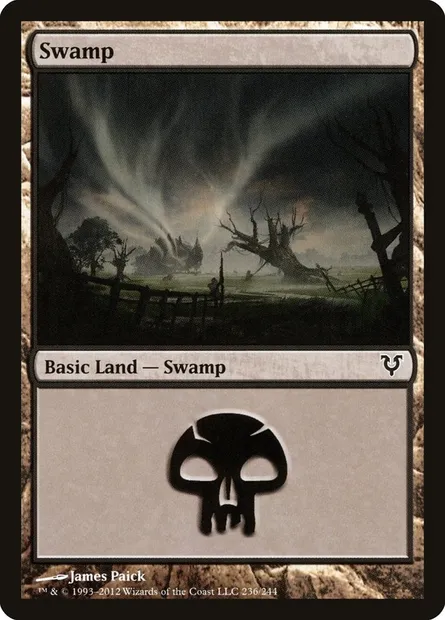 Swamp, Magic card AVR 236 — Avacyn Restored set