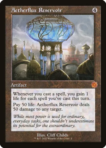 Aetherflux Reservoir, Magic card BRR 2 — The Brothers' War Retro Artifacts set