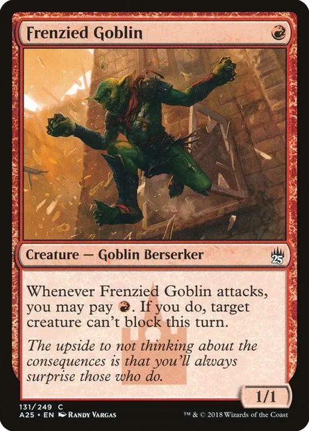 Frenzied Goblin, Magic card A25 131 — Masters 25 set