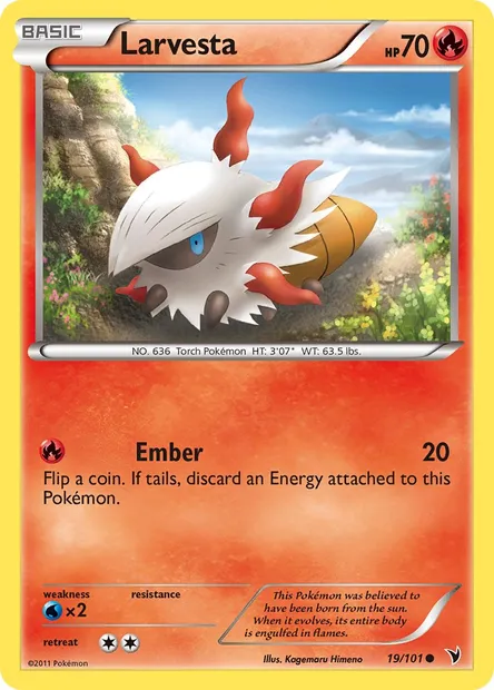 Larvesta, Pokémon card NVI 19 — Noble Victories set