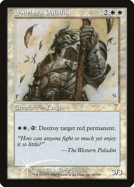Paladin du Sud, carte Magic 7ED 46★ — extension Septième Edition
