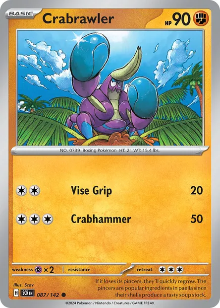 Crabrawler, Pokémon card SCR 087 — Stellar Crown set