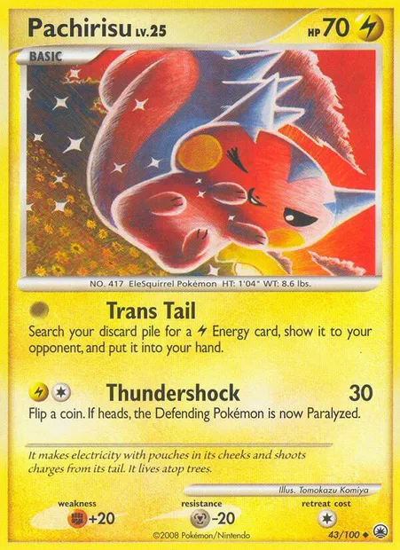 Pachirisu, carte Pokémon MD 43 — extension Aube Majestueuse