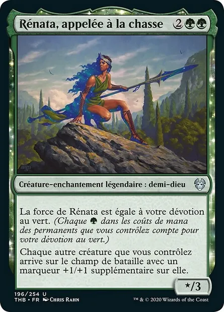 Rénata, appelée à la chasse, carte Magic THB 196 — extension Theros Beyond Death