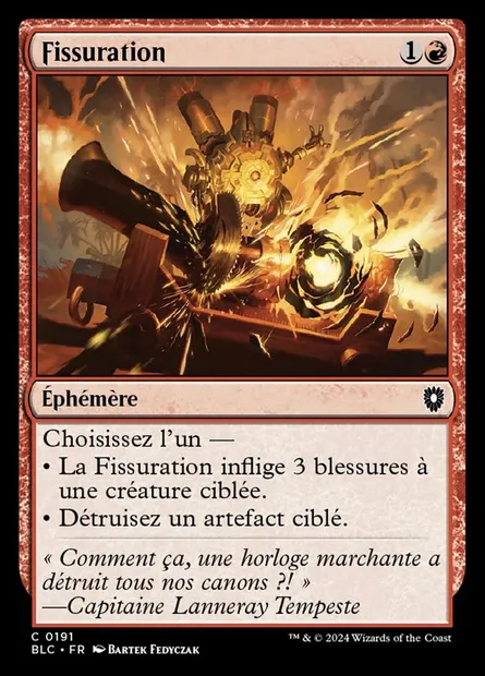 Fissuration, carte Magic BLC 191 — extension Bloomburrow Commander