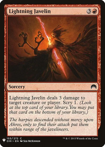 Javelot d'éclair, carte Magic PLST ORI-153 — extension The List