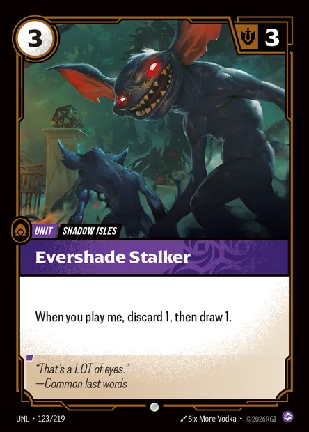 Evershade Stalker, carte Riftbound UNL 123 — extension Unleashed