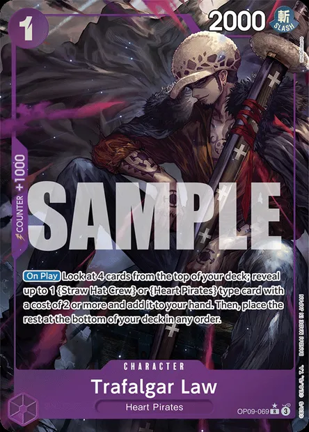 Trafalgar Law, One Piece card OP09-069 — EMPERORS IN THE NEW WORLD set