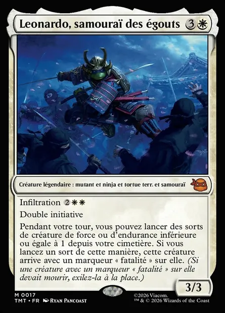 Leonardo, samouraï des égouts, carte Magic TMT 17 — extension Teenage Mutant Ninja Turtles