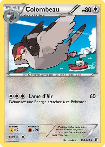 Colombeau, carte Pokémon BCR 124 — extension Frontières Franchies