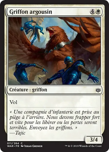 Griffon argousin, carte Magic WAR 11 — extension La guerre des Planeswalkers