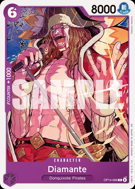 Diamante, One Piece card OP14-066 — THE AZURE SEA’S SEVEN set