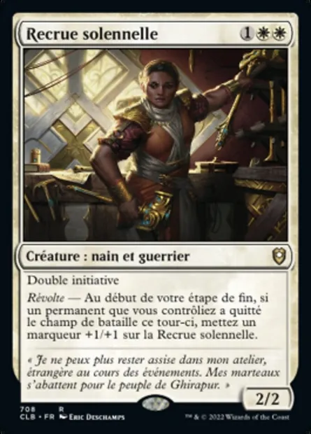 Recrue solennelle, carte Magic CLB 708 — extension Commander Légendes : la bataille de la Porte de Baldur