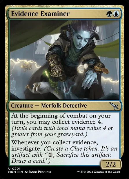 Evidence Examiner, Magic card MKM 201 — Murders at Karlov Manor set