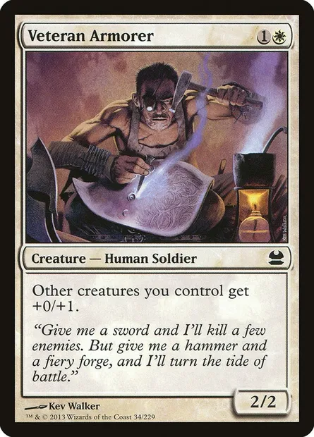 Armurier vétéran, carte Magic MMA 34 — extension Modern Masters