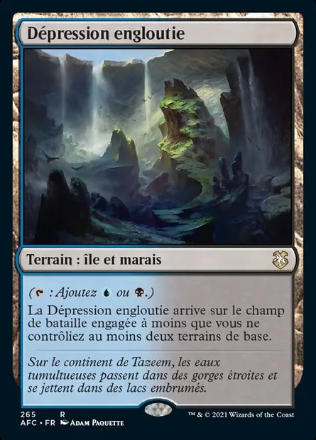 Dépression engloutie, carte Magic AFC 265 — extension Forgotten Realms Commander