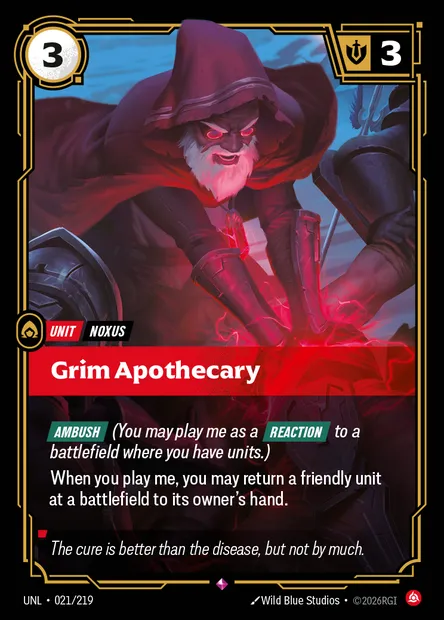 Grim Apothecary, Riftbound card UNL 021 — Unleashed set