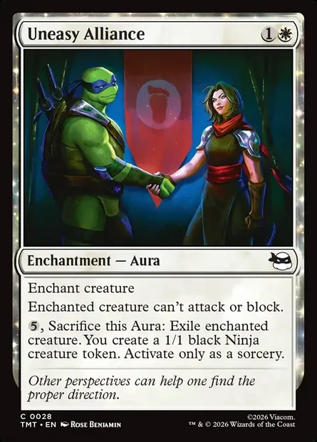 Uneasy Alliance, Magic card TMT 28 — Teenage Mutant Ninja Turtles set