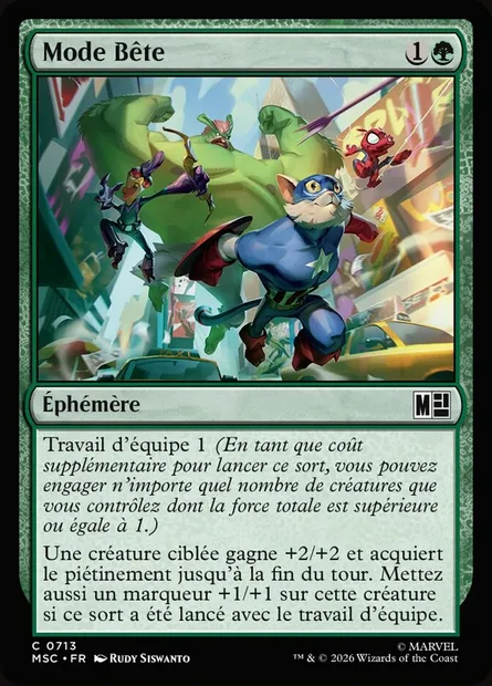 Mode Bête, carte Magic MSC 713 — extension Marvel Super Heroes Commander