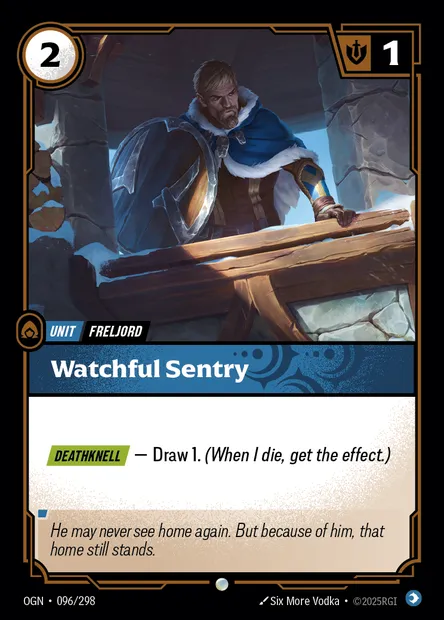 Watchful Sentry, Riftbound card OGN 096 — Origins set