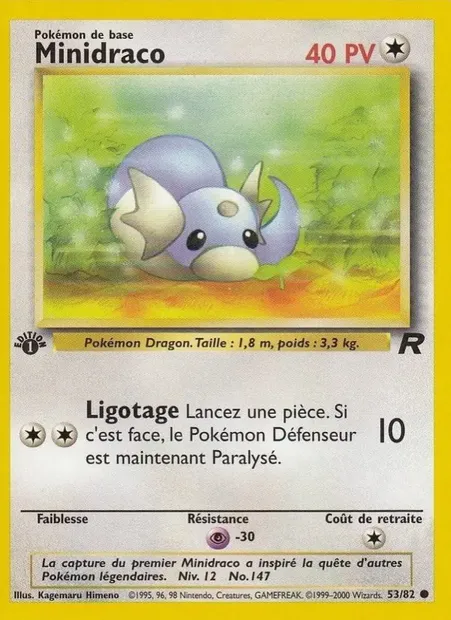 Minidraco, carte Pokémon TR 53 — extension Team Rocket