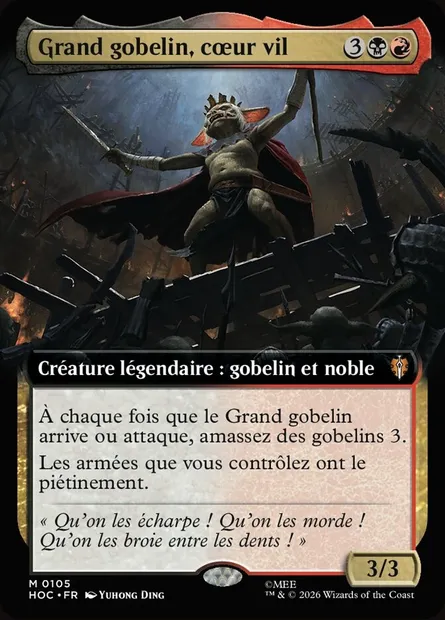 Grand gobelin, cœur vil, carte Magic HOC 105 — extension The Hobbit Eternal